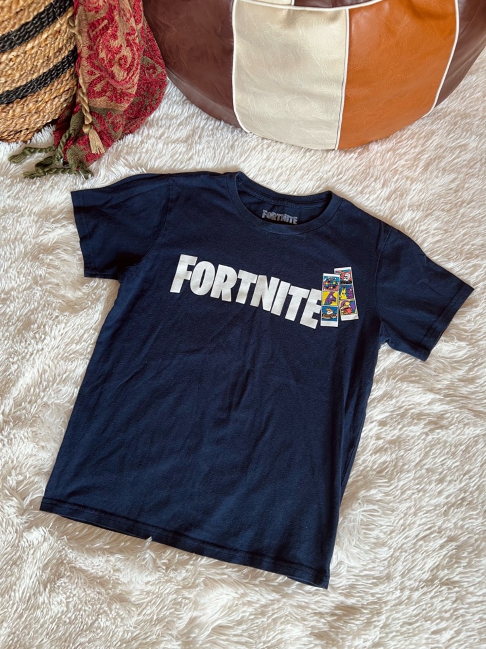 Navy Blue Fortnite Short Sleeve Graphic Tee